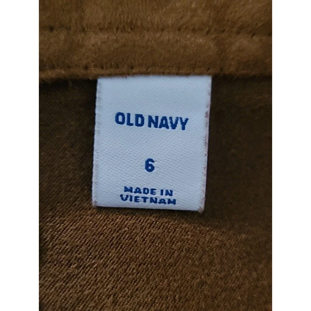 Old Navy Faux Suede Mini Skirt Pockets Womens Size 6 Golden Brown